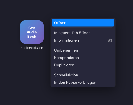 macOS Rechtsklick Kontextmenü