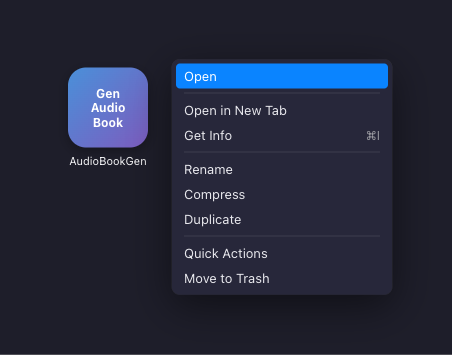 macOS Right-click Context Menu